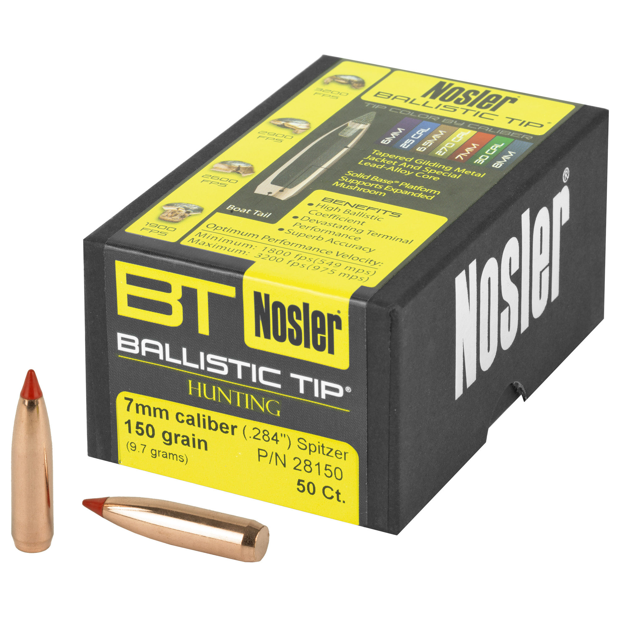 Nosler Ballistic Tip Hunting Bullets 7mm 150 gr. Spitzer Point 50 pk.
