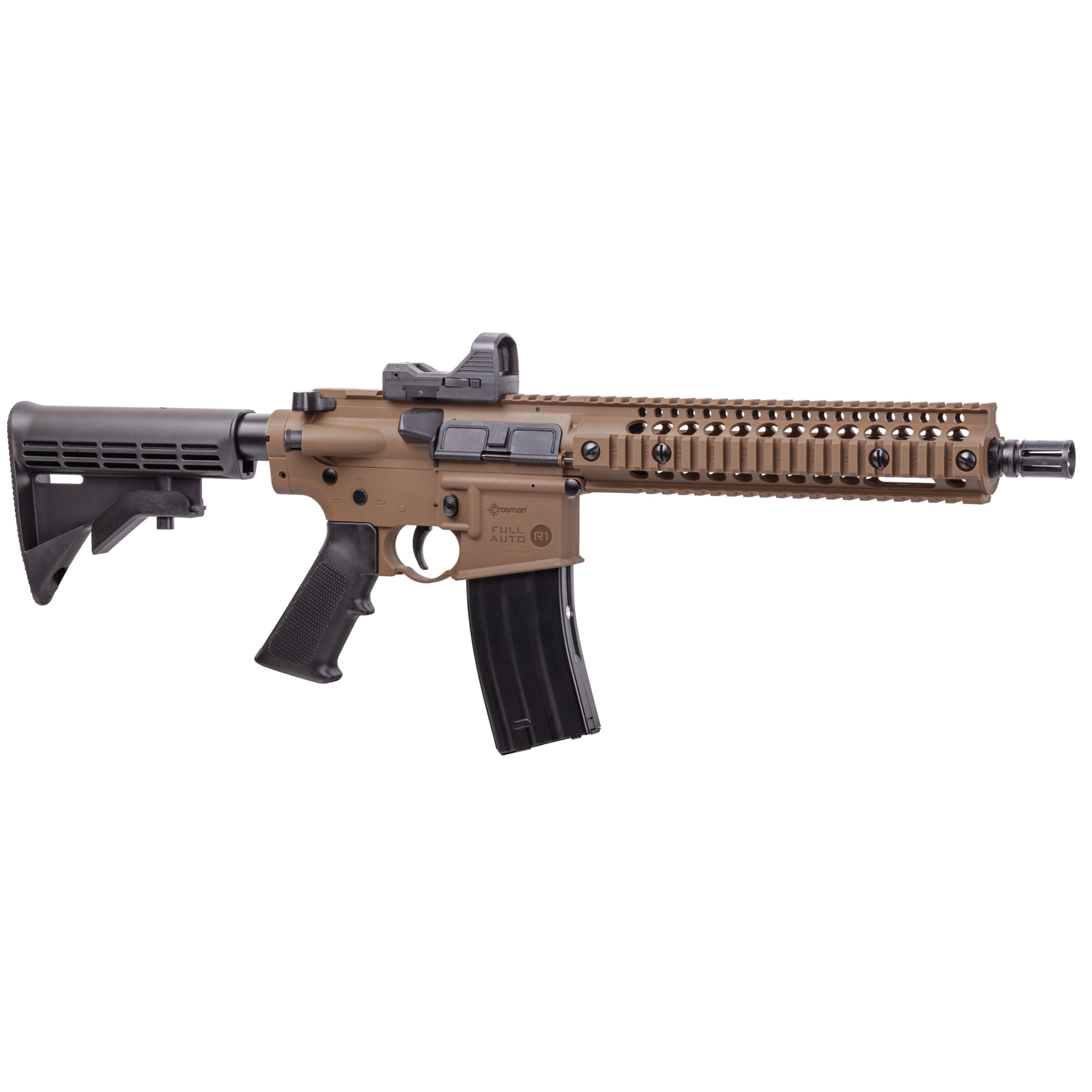 Crosman Full Auto R1 Air Rifle with Red Dot Flat Dark Earth