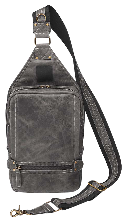 Gun Tote'n Mamas/Kingport GTMCZY108GREY Sling Backpack  Gray Leather Includes Standard Holster