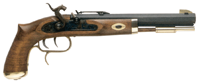 Traditions P1100 Trapper  SAO 50 Cal #11 Percussion 9.75" 1rd Blued Frame & Barrel Hardwood Grip