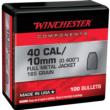 Winchester Ammo WB40TC165X Centerfire Handgun Reloading 40S&W 165gr Full Metal Jacket Truncated Cone 100 Per Box/10 Case