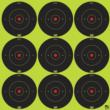 Pro-Shot 2BGREEN108 SplatterShot  Self-Adhesive Paper Black/Green 2" Bullseye 12Pack/108Targets