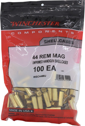 Winchester Unprimed Brass Handgun Cartridge Cases 100/ct .44 Mag