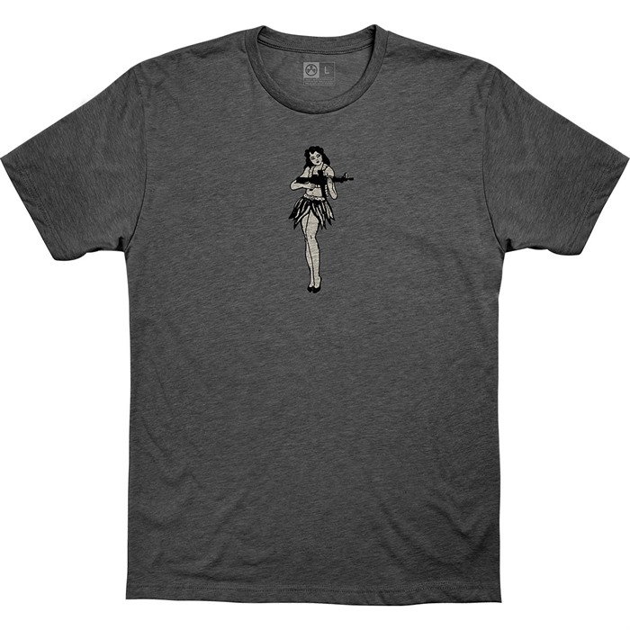 HULA GIRL CVC T-SHIRT 2X CHARCOAL
