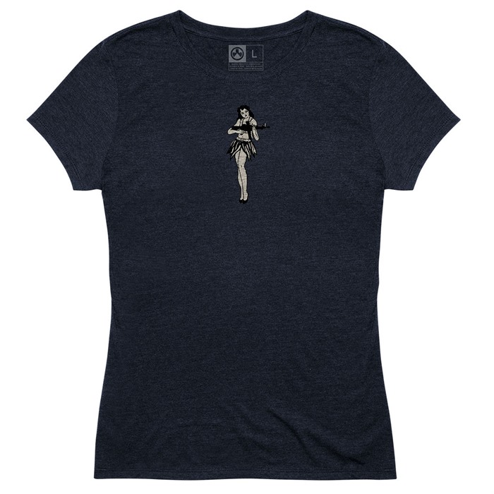 WOMEN'S HULA GIRL TRI-BLEND T-SHIRT 2X-LARGE NAVY