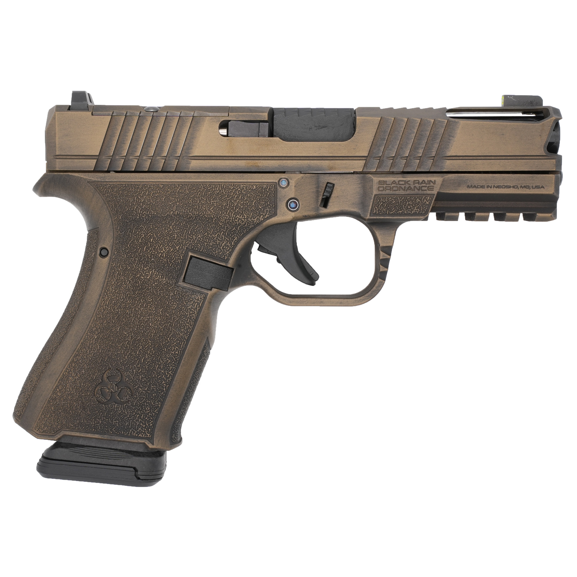 Black Rain Ordnance FLP9MMBB   Compact Frame 9mm 15+1 4" Stainless Steel Slide