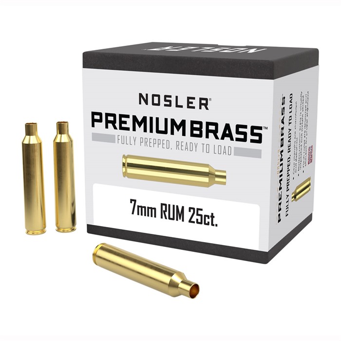Nosler Unprimed Brass Rifle Cartridge Cases 25 Per Box 7mm RUM