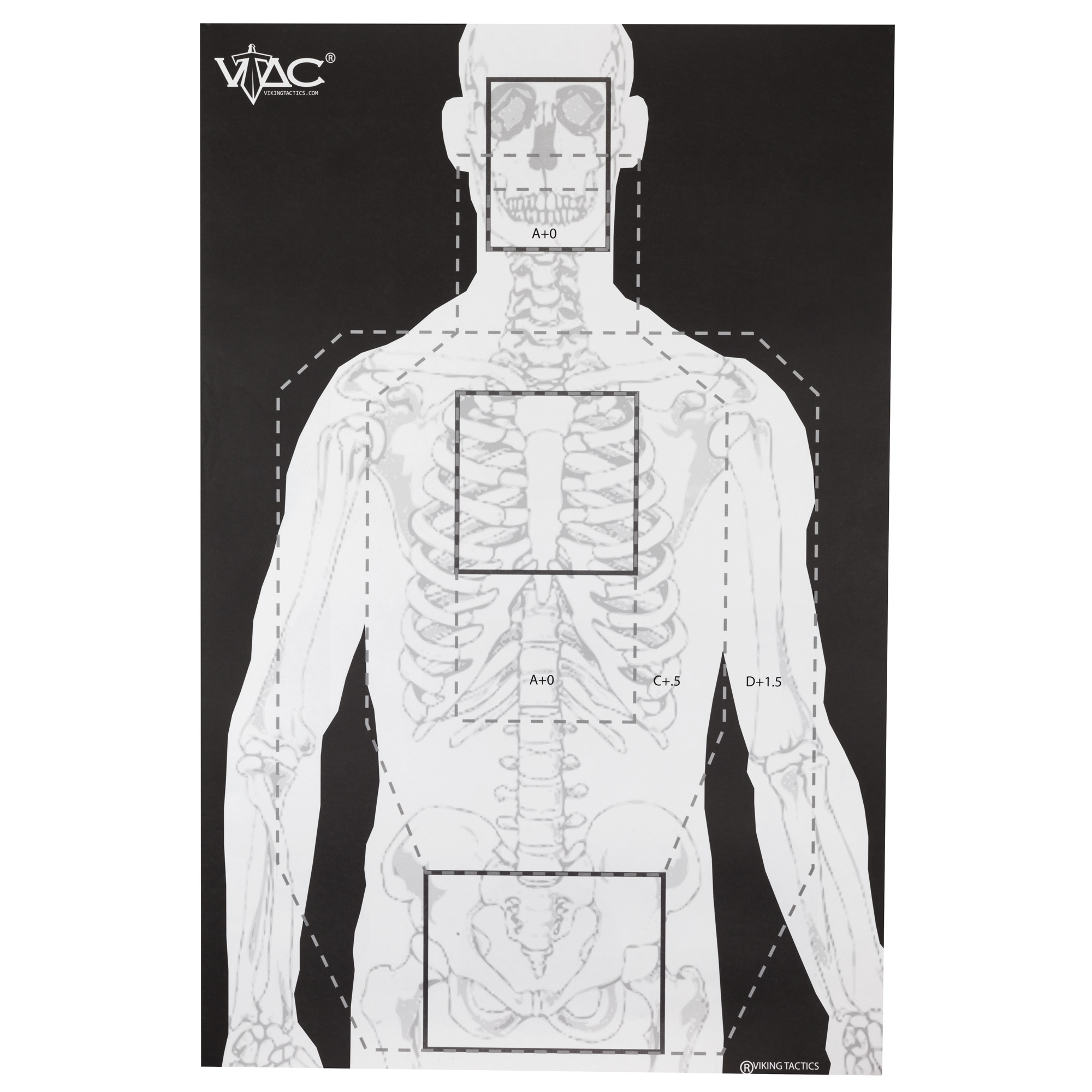 Action Target VTACP100 Sighting Advanced Training Marksmanship/Silhouette Heavy Paper 23" x 35" Black/Gray/White 100 Per Box