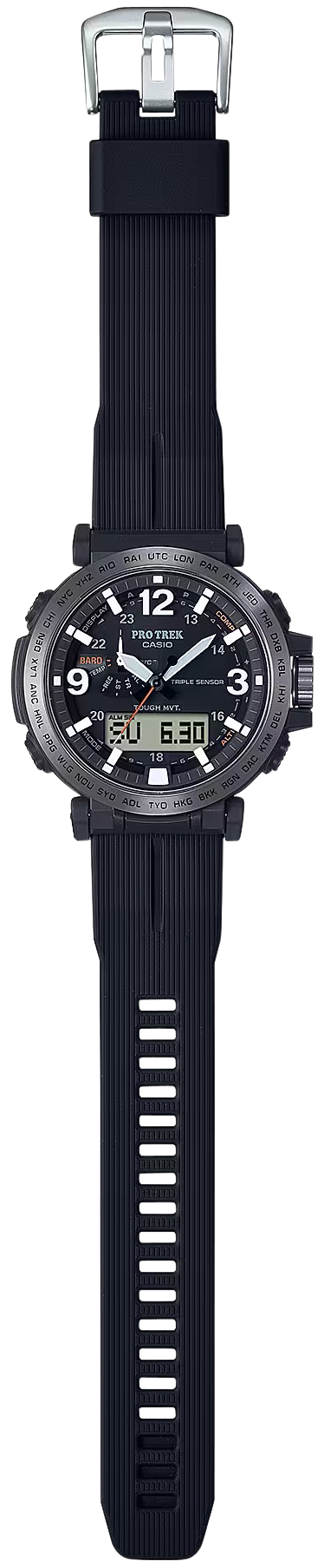 G-shock/vlc Distribution PRW6611Y1A Casio Pro Trek Black Size 145-215mm Features Digital Compass