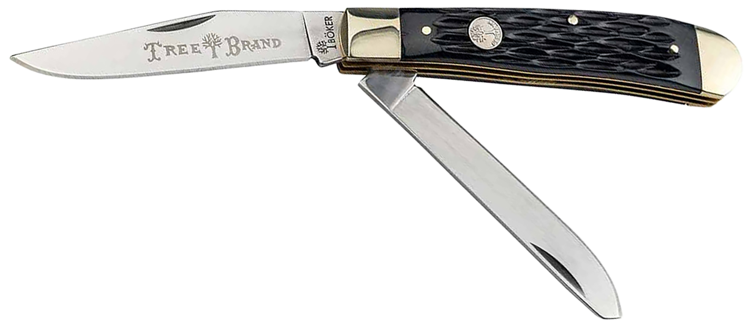 Boker 110824 Trapper 2.0 Clip Point/Spey Plain D2 Steel Blade Black Jigged Bone Handle