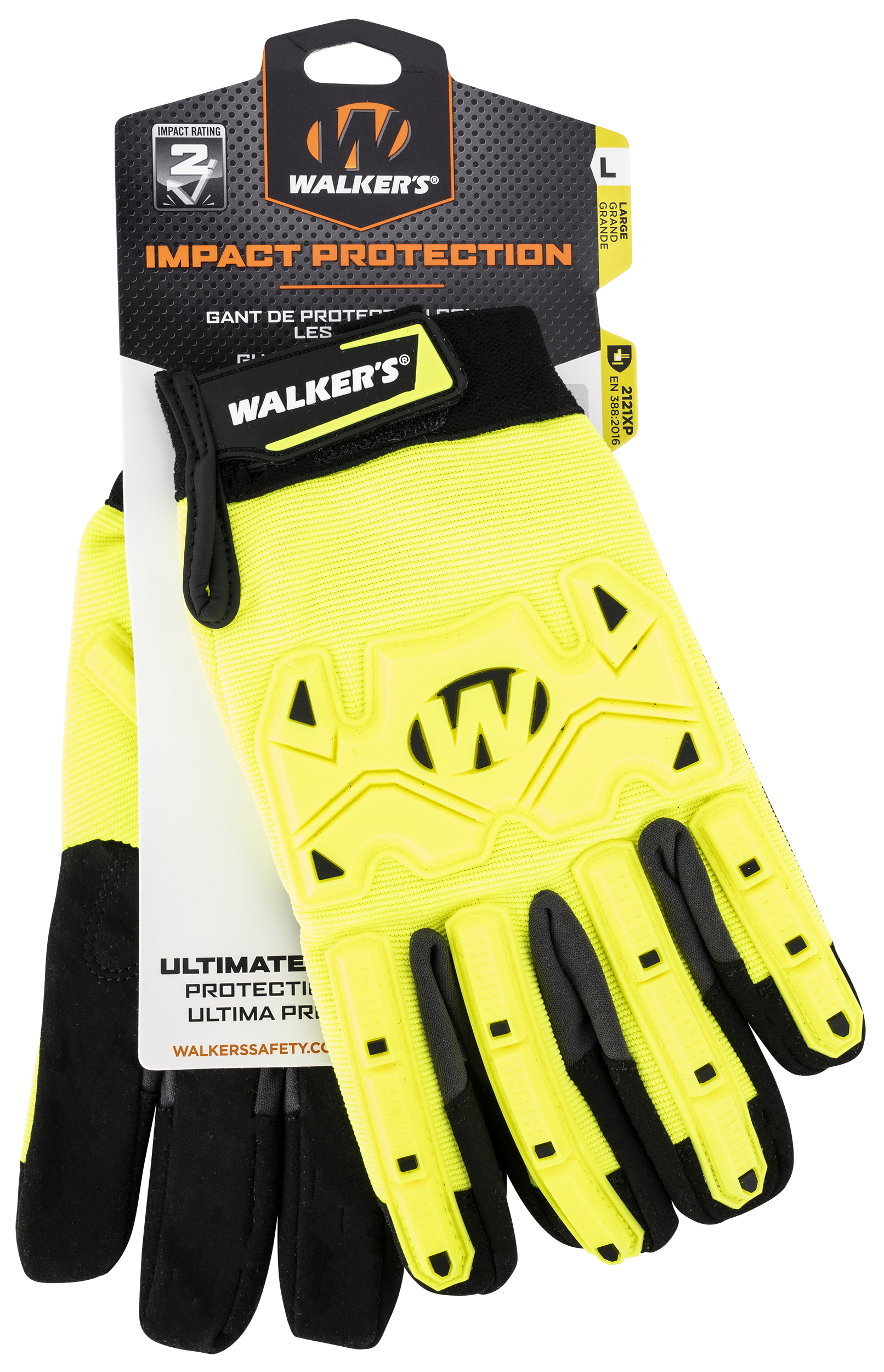 Walker's GWPSFHVFFIL2SM Impact Protection  Yellow/Black Synthetic/Synthetic Leather Small