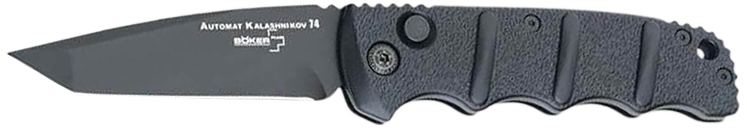 Boker 01KALS101  Kalashnikov 3.35" Tanto Plain Black D2 Steel Blade Aluminum Handle