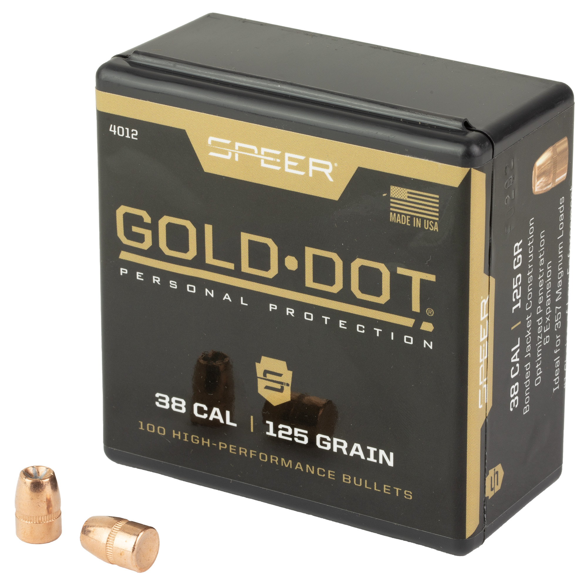 Speer 4012 Gold Dot Personal Protection 38Cal 125gr Hollow Point 100 Per Box/5 Case