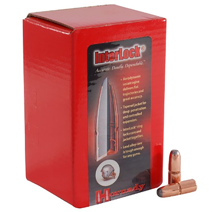 Hornady 4503 InterLock  45 Cal .458 350 gr Flat Point 50 Per Box/ 15 Case
