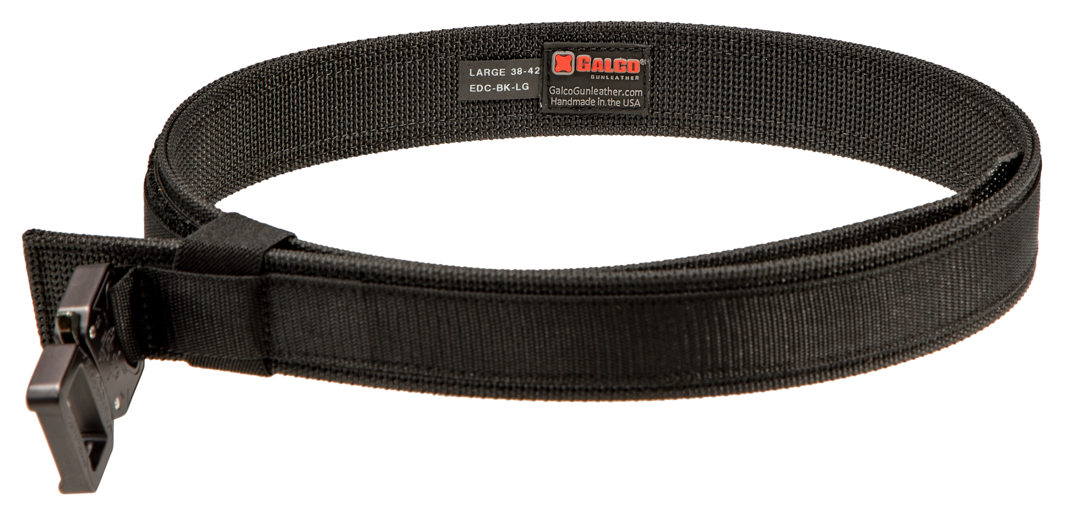 Galco EDCBKLG Everyday Carry  Black Nylon 38"-42" 1.50" Wide Buckle Closure