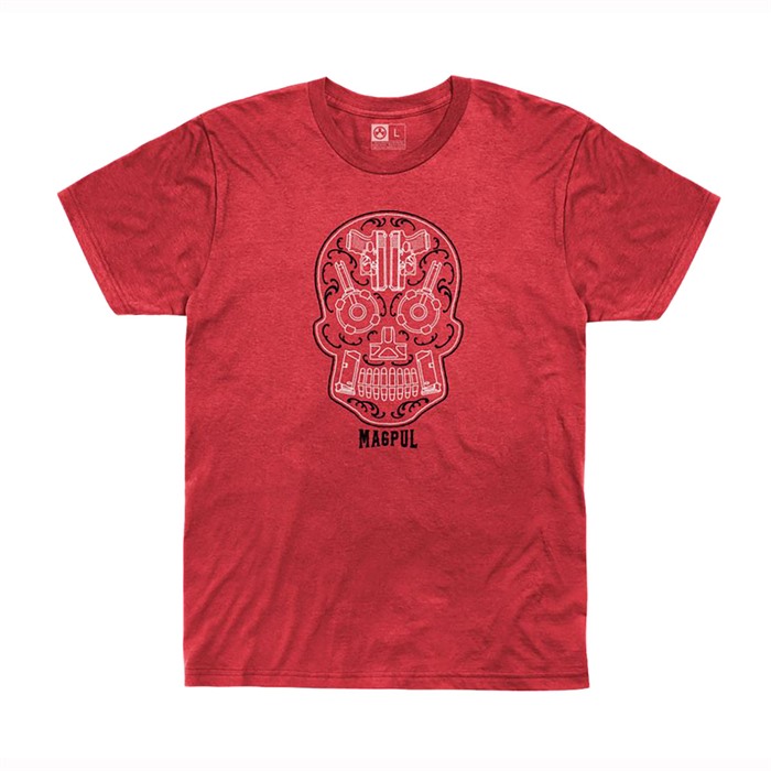 SUGAR SKULL BLEND T-SHIRT 3XL RED HEATHER