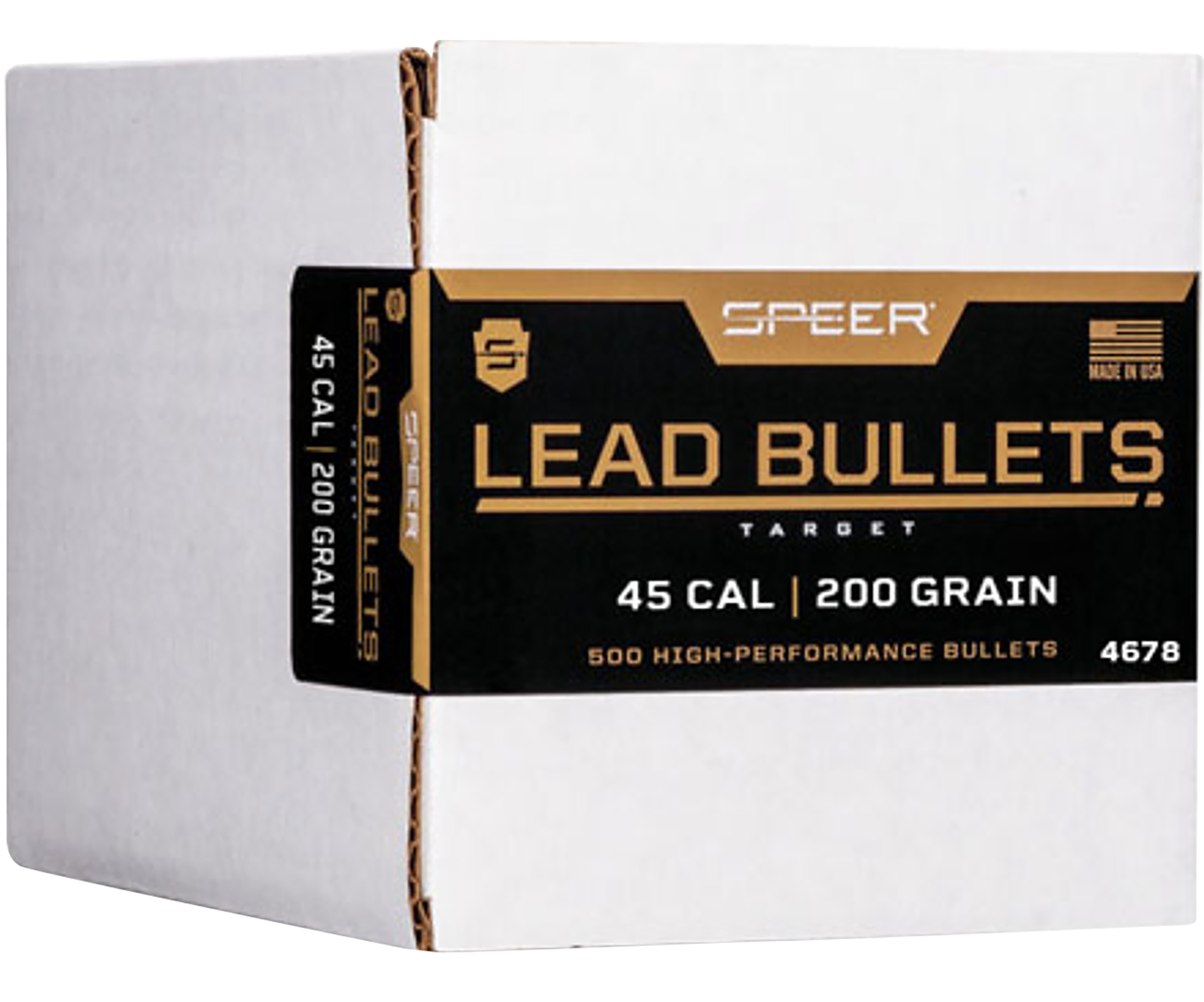 Speer 4678 Handgun  45Cal 200gr Lead Semi Wadcutter 50 Per Box/1 Case