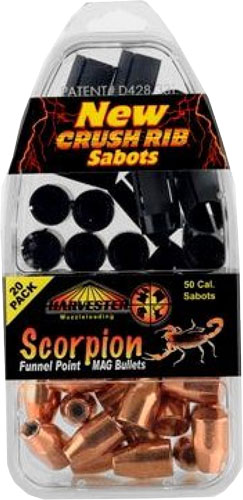 Harvester Muzzleloading Scorpion Funnel Point MAG Bullets 50 Cal. Sabot 240 gr .451 Funnel Point Mag Bullet 20/pk