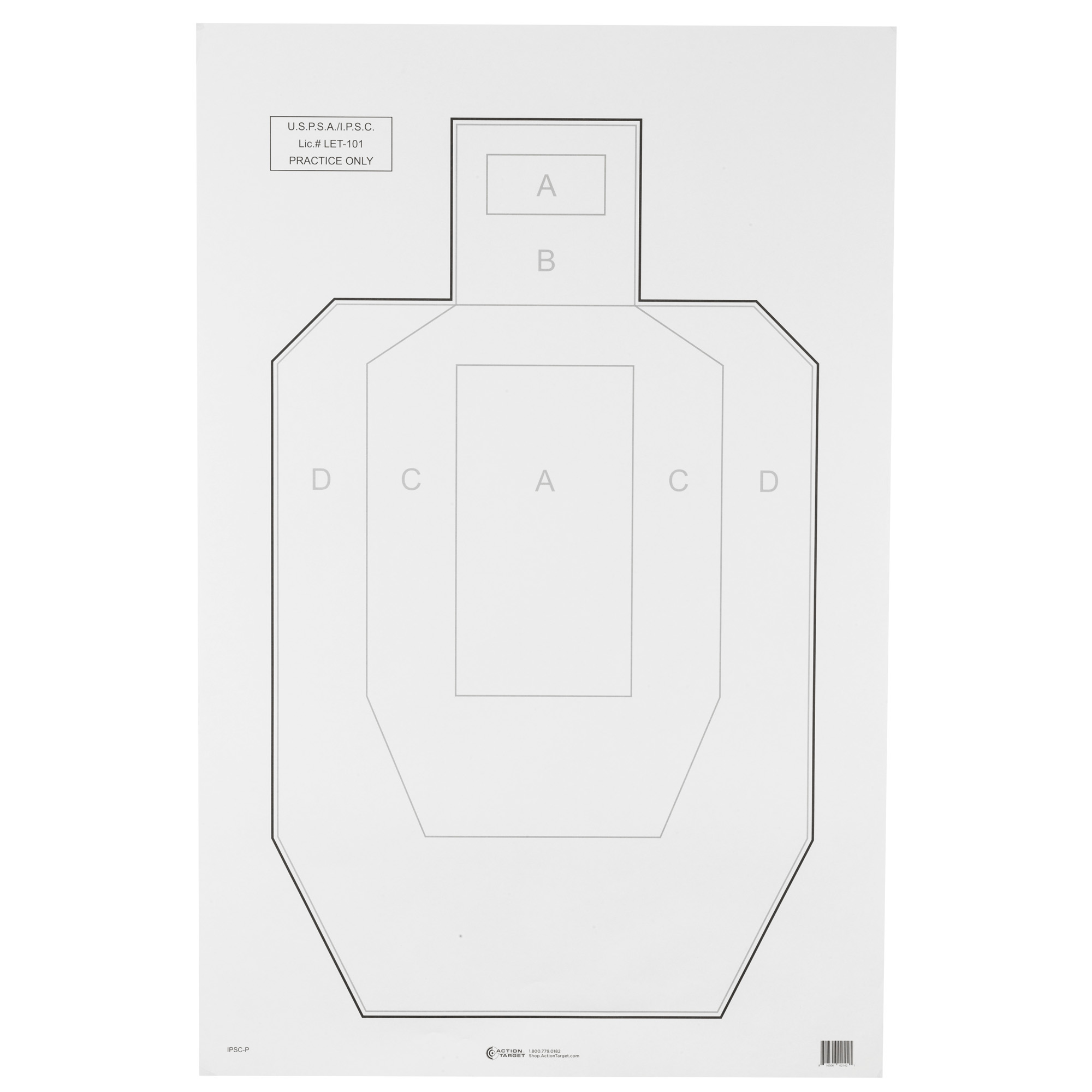 Action Target IPSCP100 Military IPSC/USPSA IPSC Paper Hanging 23" x 35" Black/White 100 Per Box