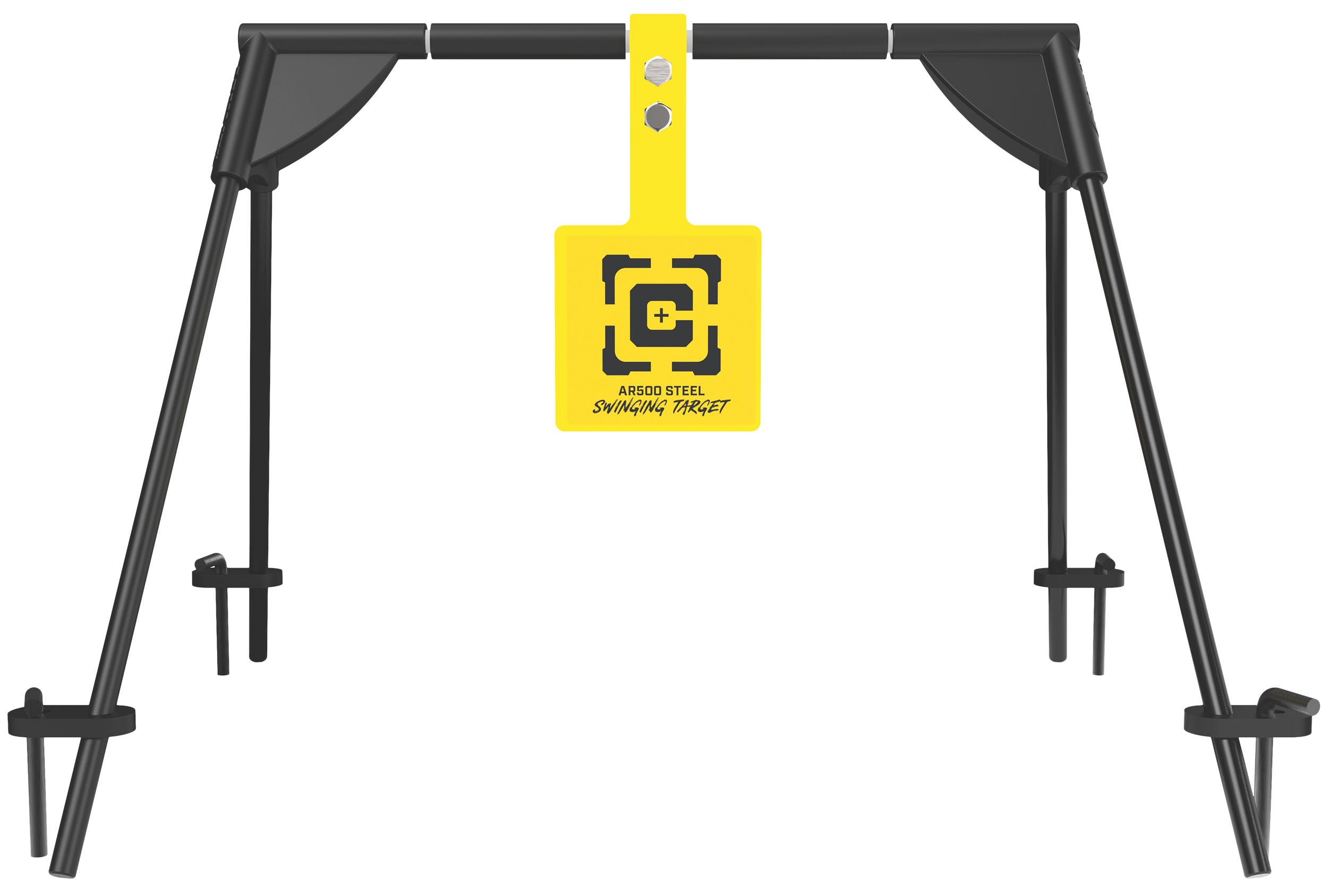 Caldwell 1187590  Swinging Rifle Black/Yellow AR500 Steel Hanging Standing Includes Ground Stakes