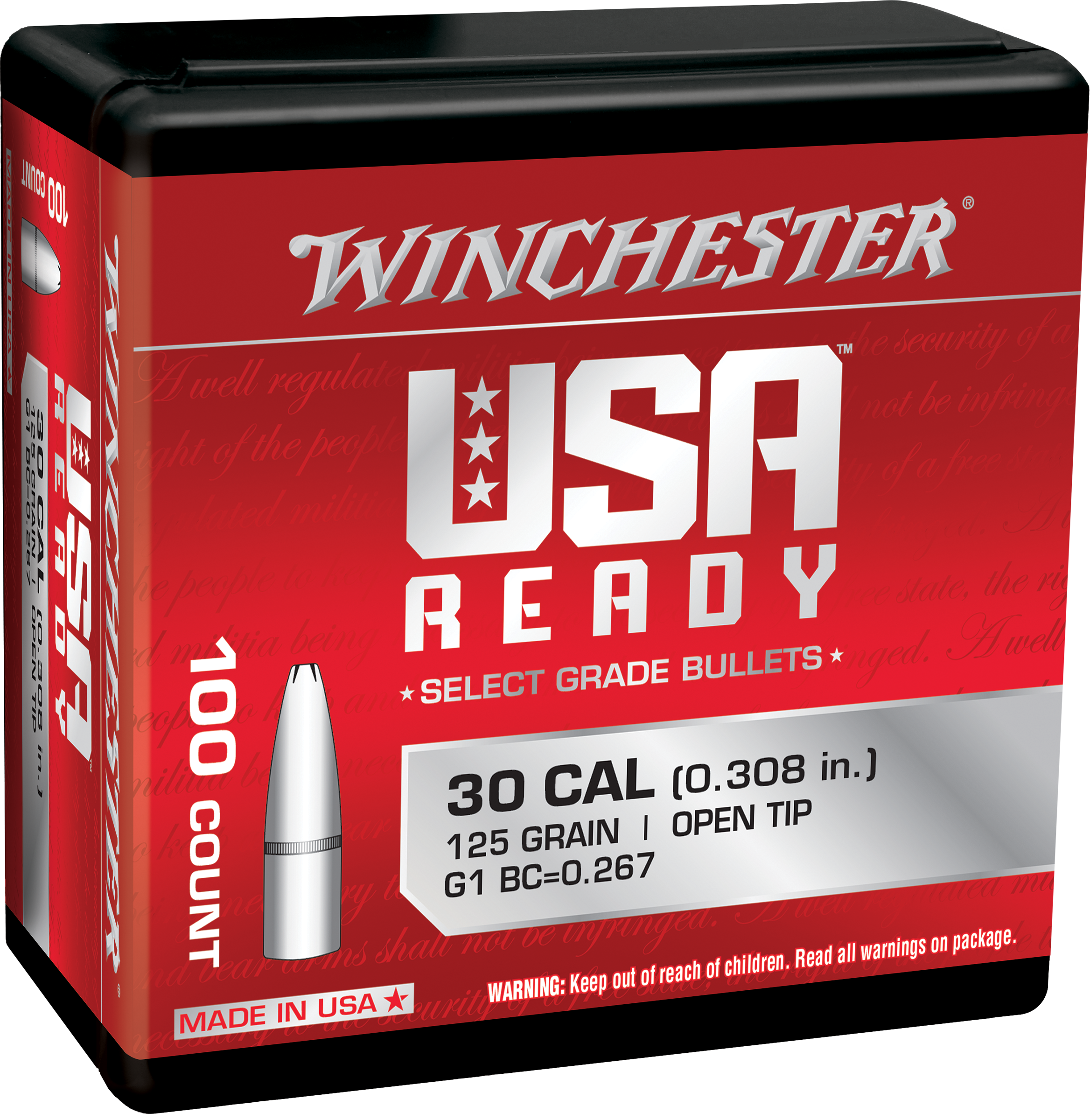 30 CALIBER (0.308'') 125GR OPEN TIP RANGE 100/BOX
