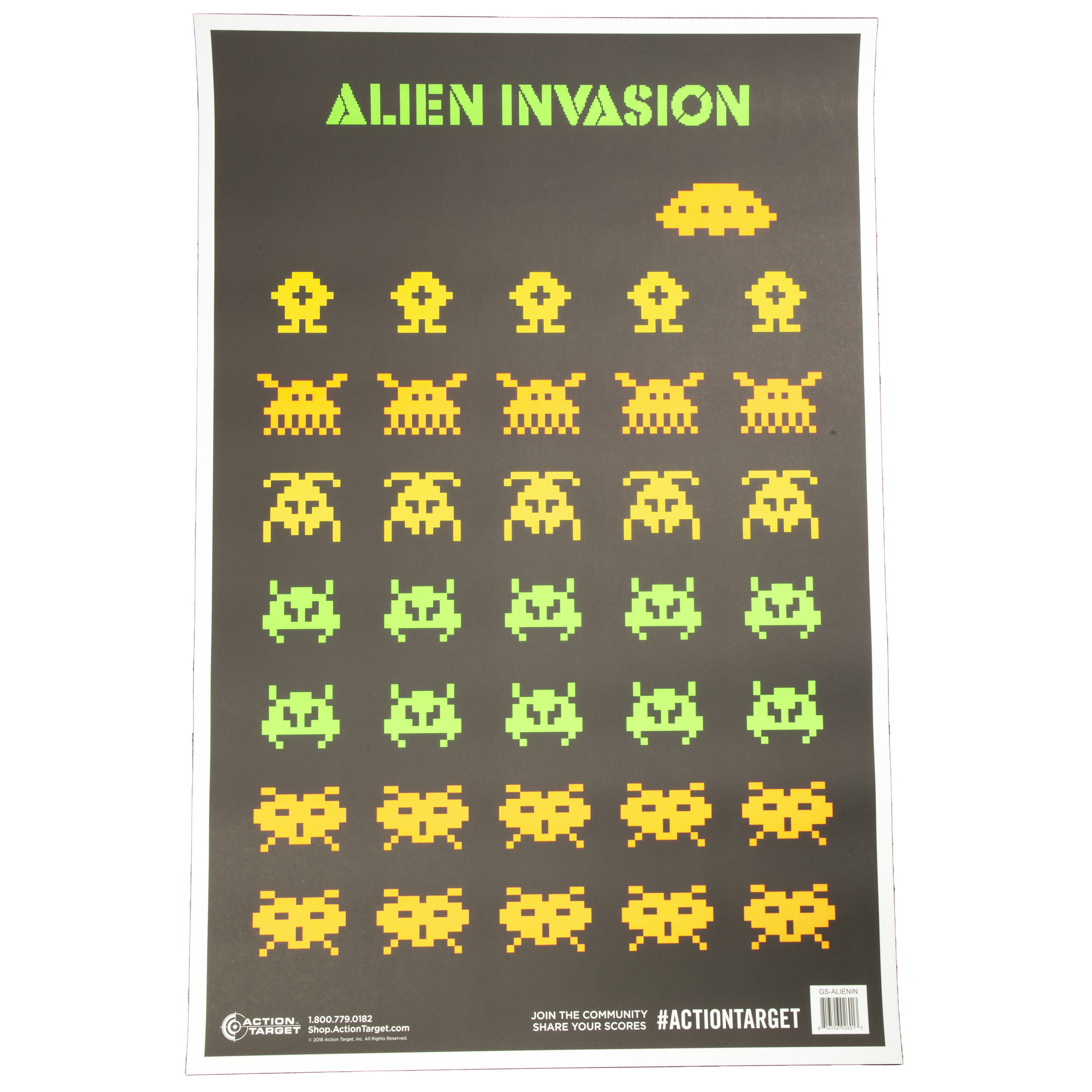 Action Target GSALIENIN100 Entertainment Black Light Aliens Paper Hanging 23" x 35" Multi-Color 100 Per Box