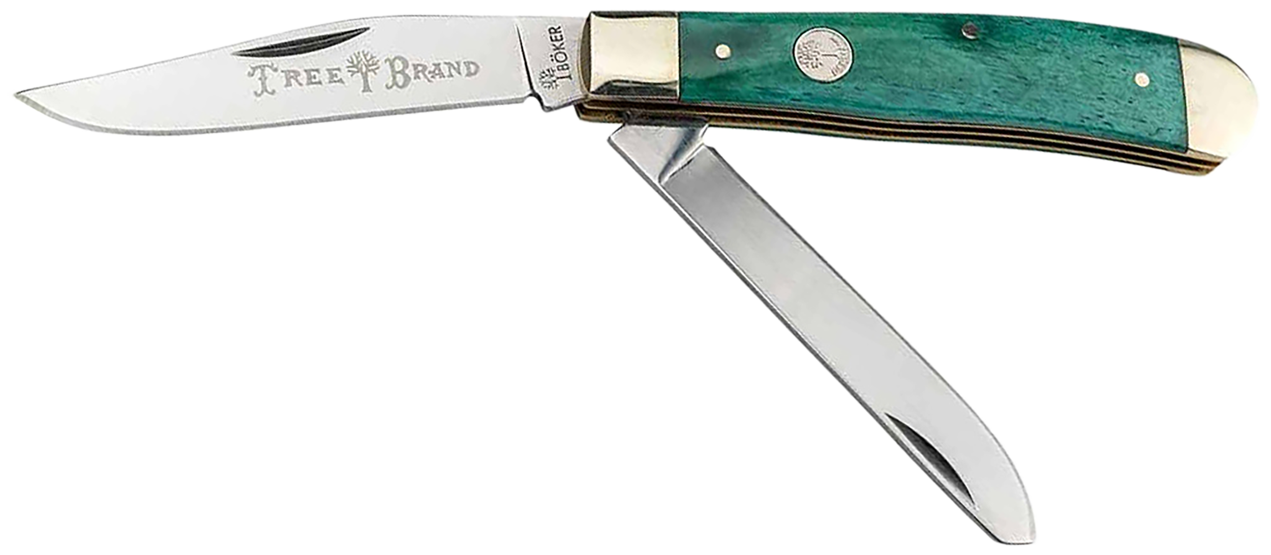 Boker 110829 Trapper 2.0 Clip Point/Spey Plain D2 Steel Blade Smooth Green Bone Handle