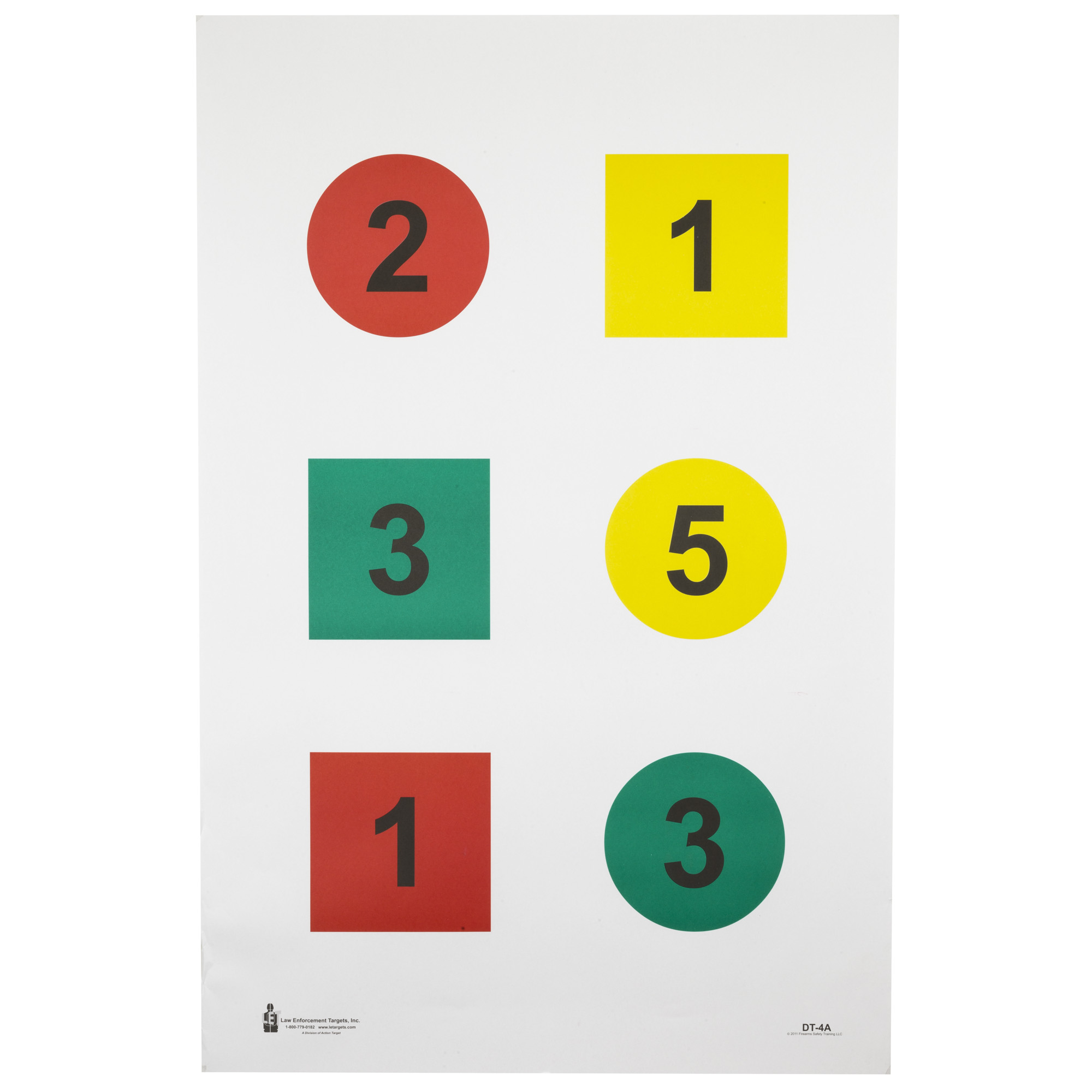 Action Target DT4A100 Training Discretionary Command Circle/Square Paper 23" x 35" Multi-Color 100 Per Box