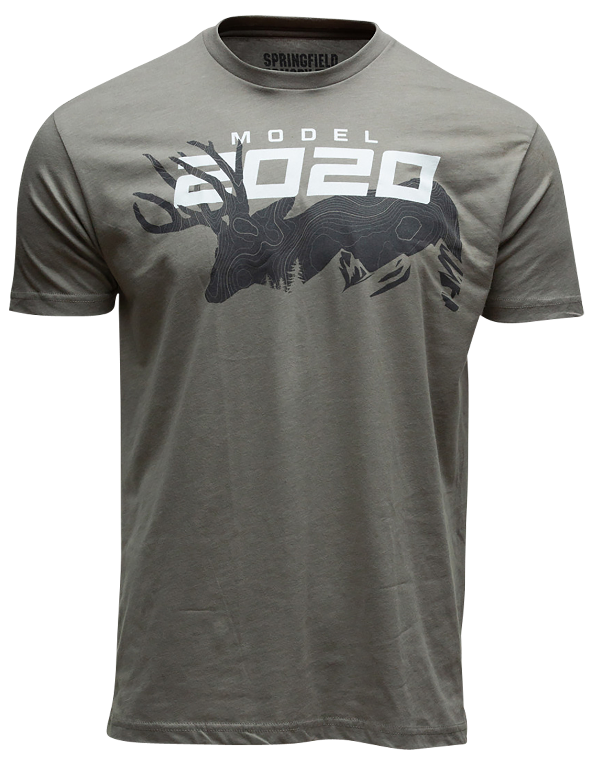 Springfield Armory GEP8607S 2020 Mule Deer Men's Stone Gray Cotton/Polyester Short Sleeve Small