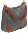 Bulldog Hobo Style Conceal Carry Purse W/ Holster - Gray W/ Tan Trim