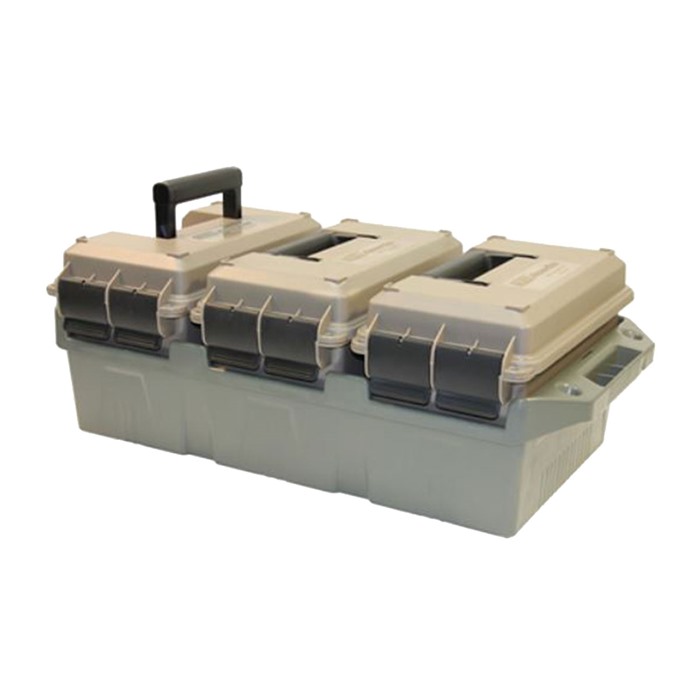 MTM Case-Gard AC3C 3-Can Ammo Crate  50Cal Dark Earth/Army Green Polypropylene