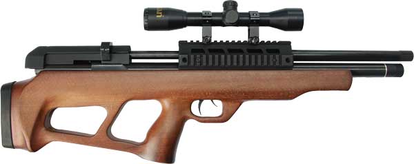 Beeman 1357 Under-Lever  Pre-Charged Pneumatic 177 Pellet 12+1 Shot Black Black Receiver European Hardwood Scope 4x32mm