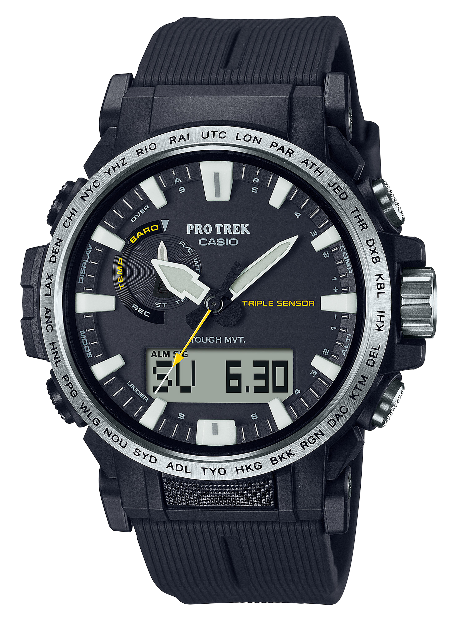 G-shock/vlc Distribution PRW611A Casio Pro Trek Black Size 145-215mm Features Digital Compass
