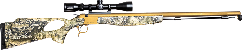 CVA Optima V2LR 209 Thumbhole Muzzleloader Package 50 Cal. 28in. Burnt Bronze/Realtree Excape w/Scope