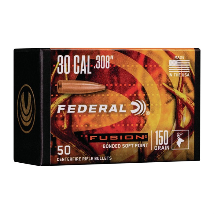 Federal FB308F1 Fusion Component 30 Cal .308 150 gr Fusion Soft Point 50 Per Box/ 4 Case