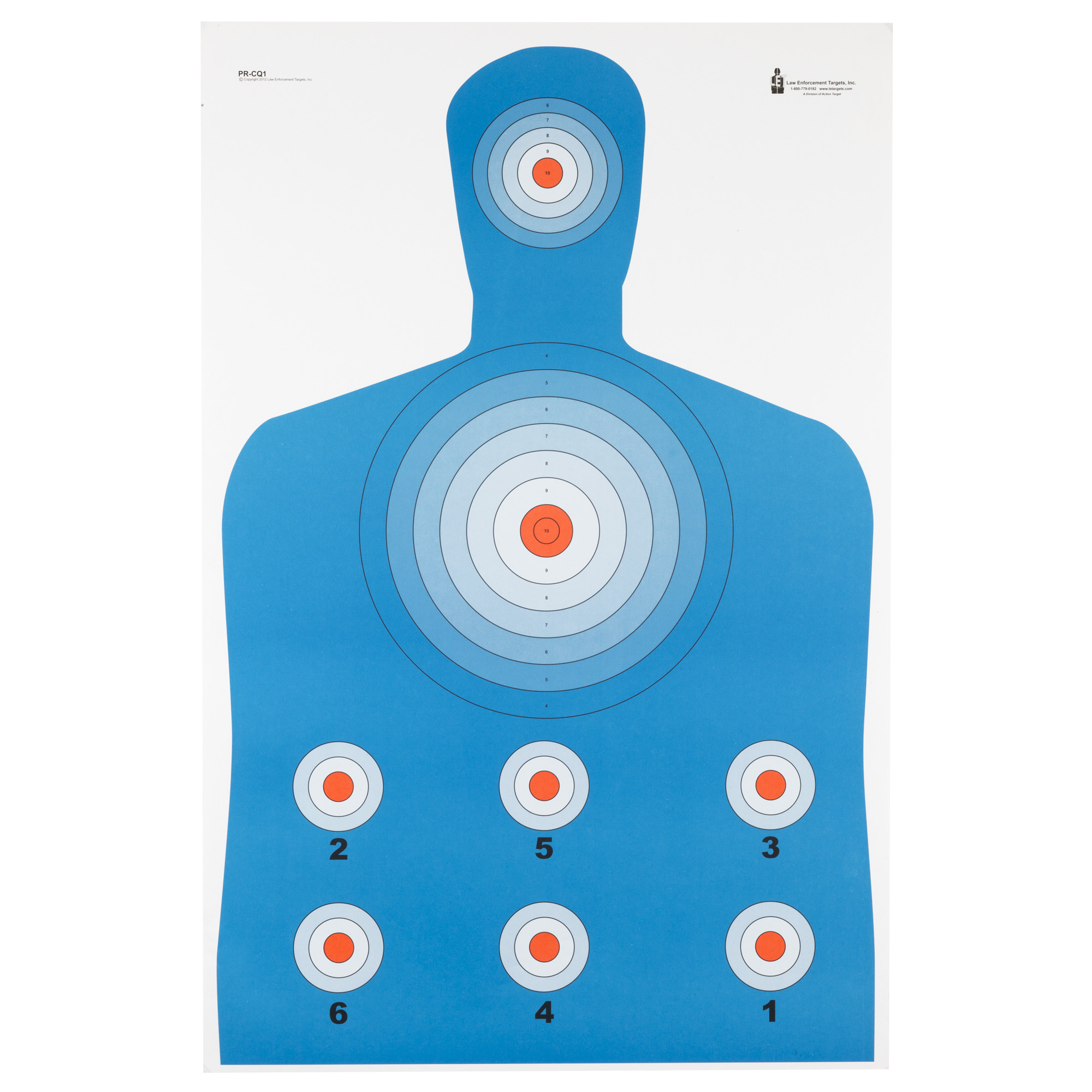 Action Target PRCQ1100 Qualification High Visibility Fluorescent Silhouette Paper 23" x 35" Blue/Red 100 Per Box