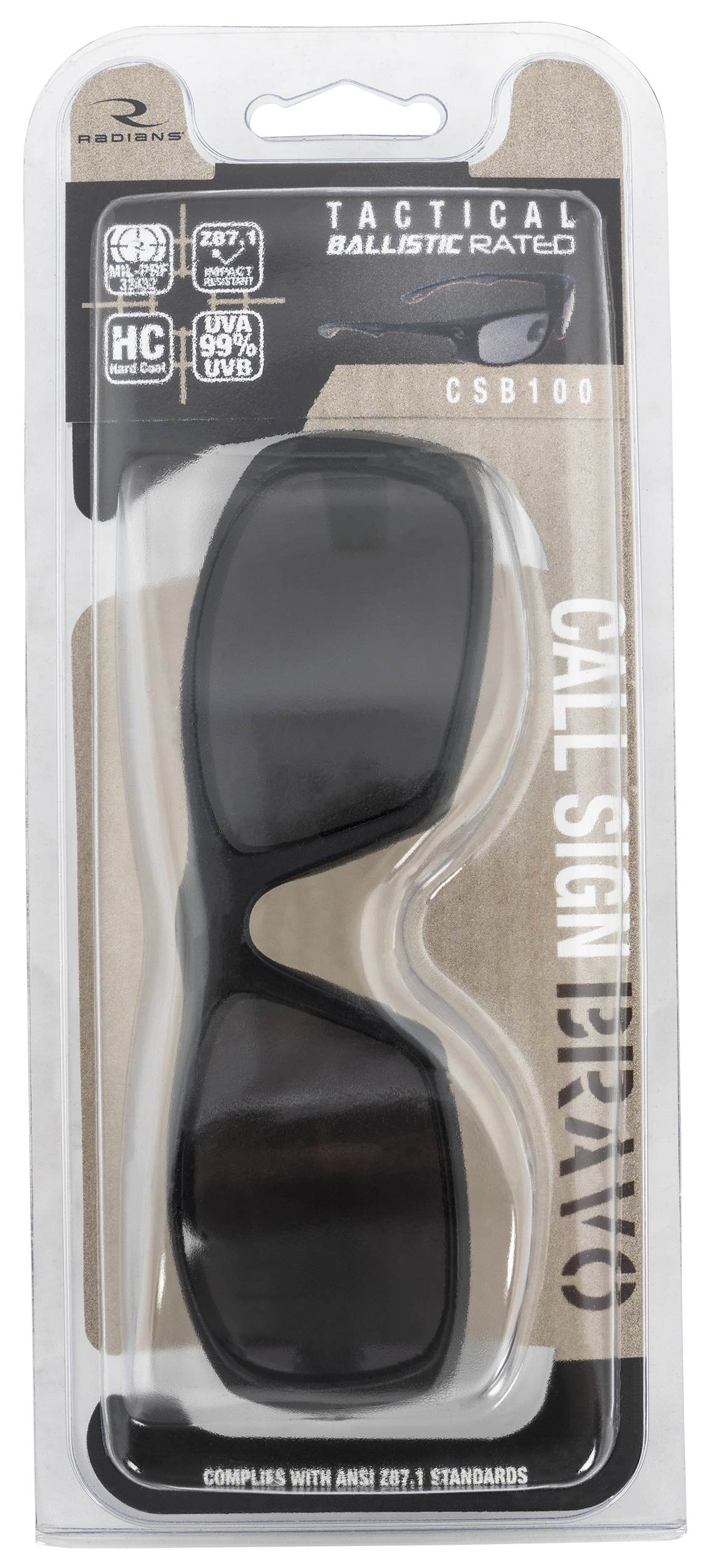 Radians CSB1002CS Bravo Glasses Smoke Gray Lens Matte Black Frame