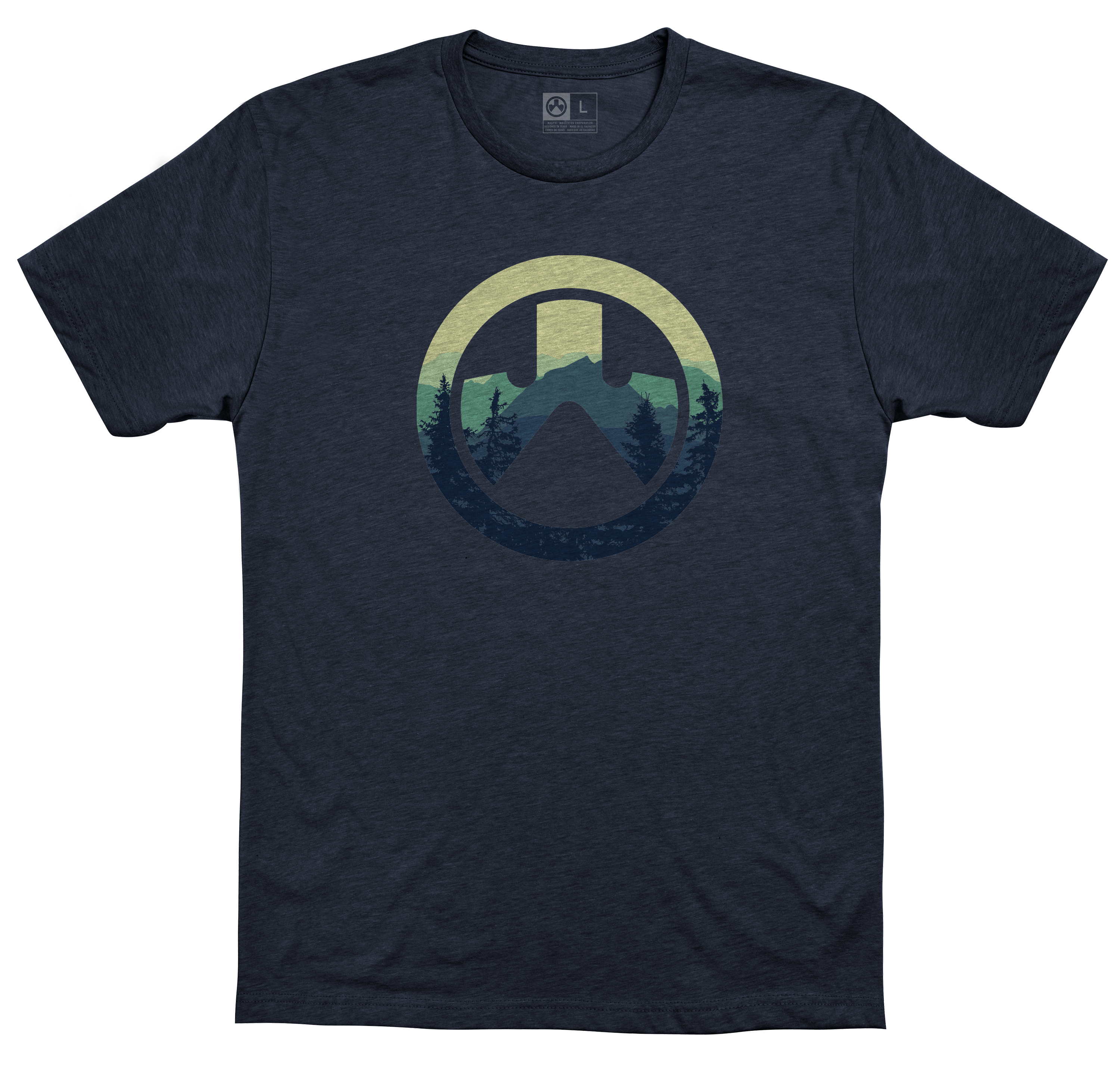 Magpul MAG1136-411-S Men's Cascade Icon CVC Navy Heather Cotton/Polyester Short Sleeve Small
