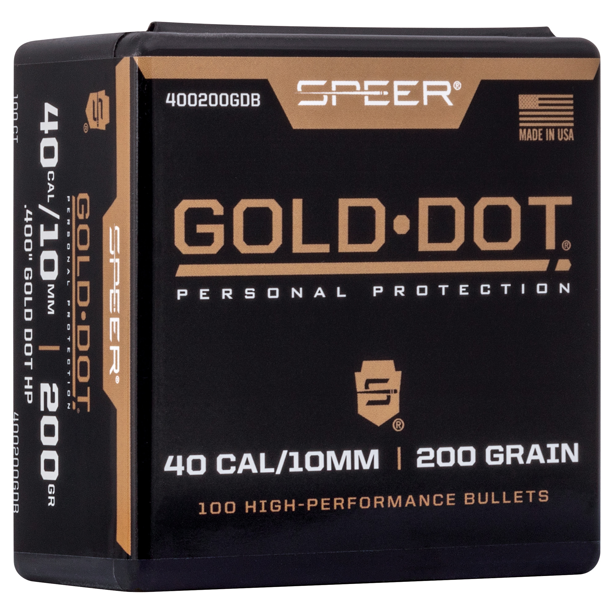 Speer 400200DGB Gold Dot  10mmAuto 200gr Hollow Point 100 Per Box/5 Case