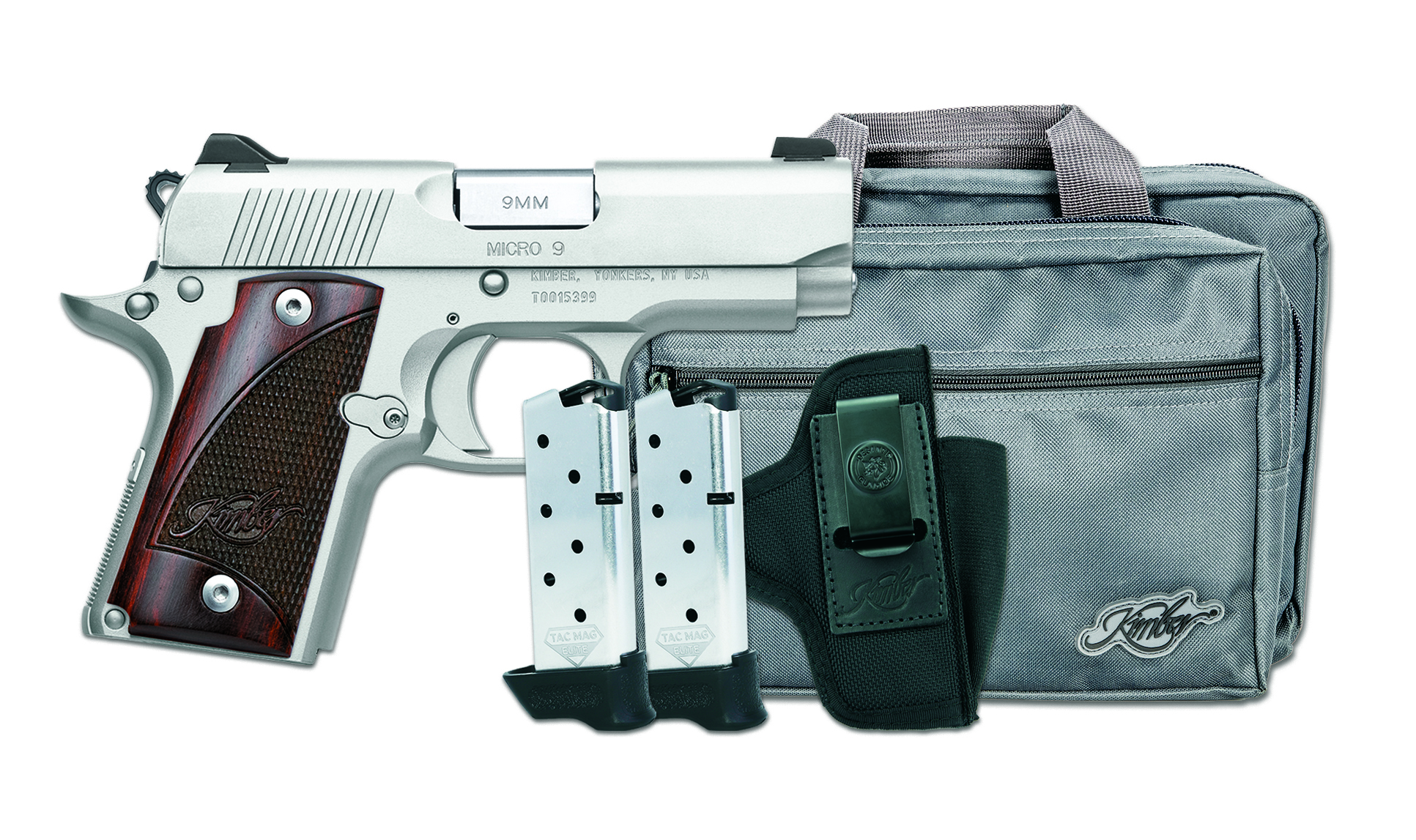 Kimber Mfg.,inc 3300250 Micro 9 RTC 9mm 7+1 3.15" Ramped Barrel Black KimPro II Flared/Lowered Ejection Port Stainless Steel Slide SS/Rosewood Grip