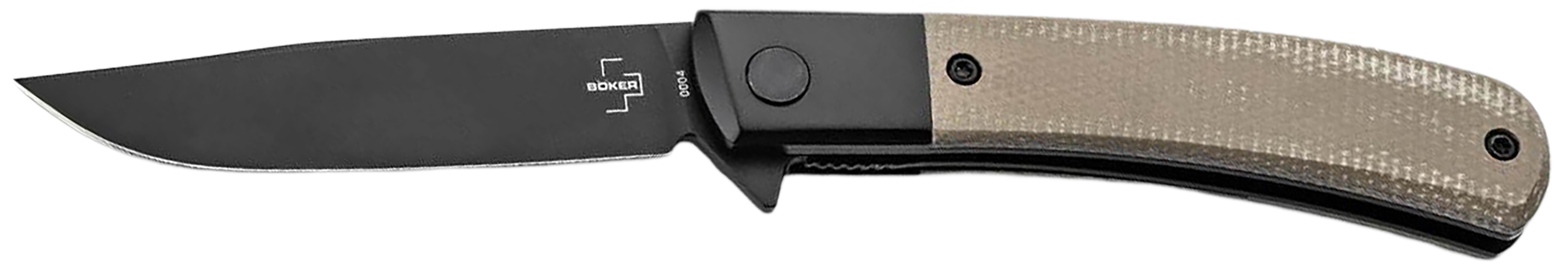 Boker 01BO931  Modern Gentleman 2.95" Plain Black Nitro-V Blade Green Micarta Handle