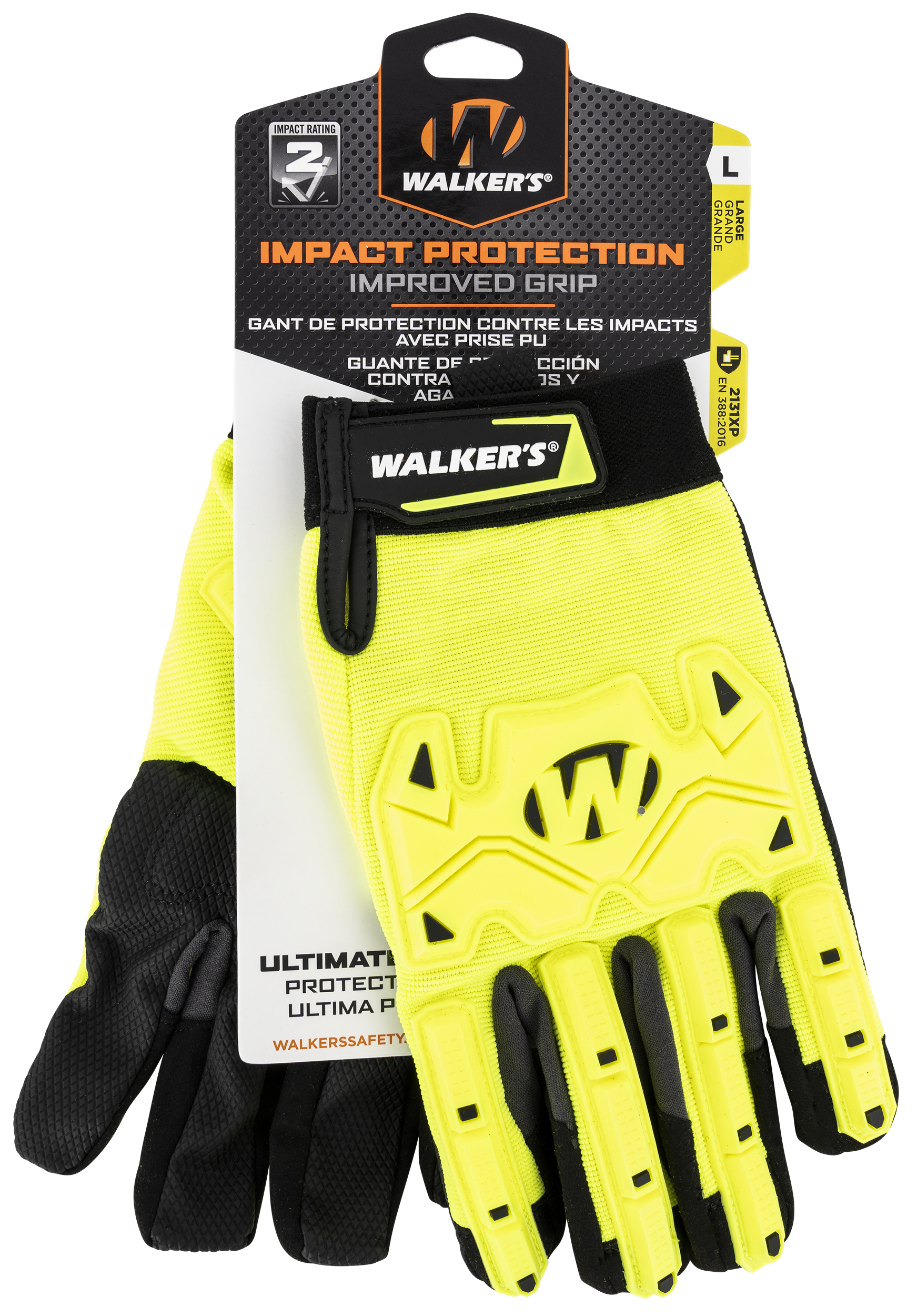Walker's GWPSFHVFFPUIL2SM Cold Weather Impact Protection Black/Yellow Synthetic Leather Small