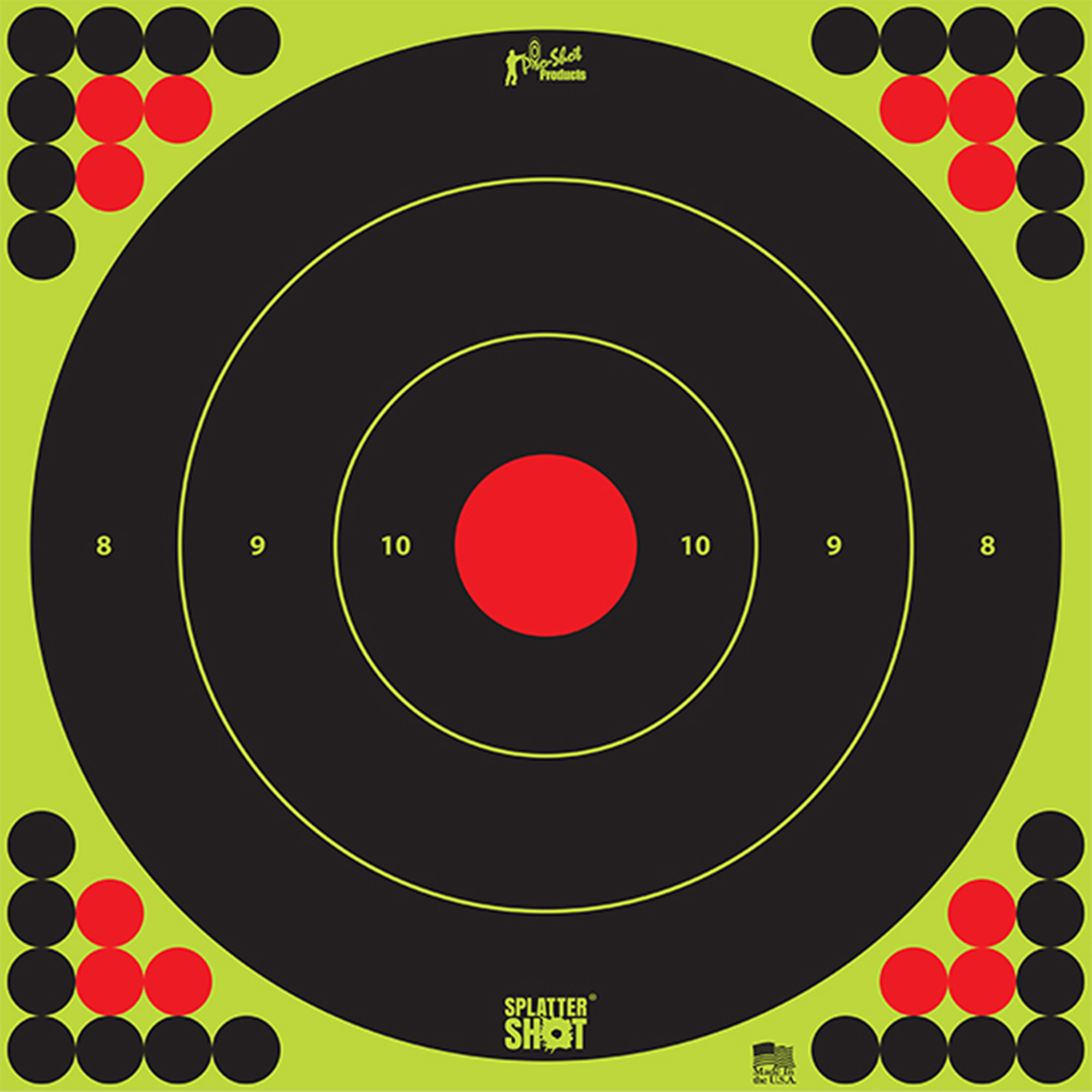 Pro-Shot LONGRANGE172 SplatterShot  Self-Adhesive Paper Black/Green/Red 17.25" Bullseye 5 Pack