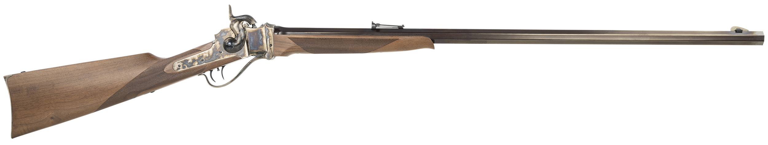 Taylors & Company 210120 1863 Sharps Sporting 45 Cal Percussion 1rd 32" Blued Octagon Barrel, Color Case Hardened Rec, Walnut Furniture, Double Set Trigger, Dovetail Ladder Sight