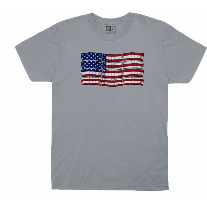 PMAG-FLAG COTTON T-SHIRT SILVER MEDIUM
