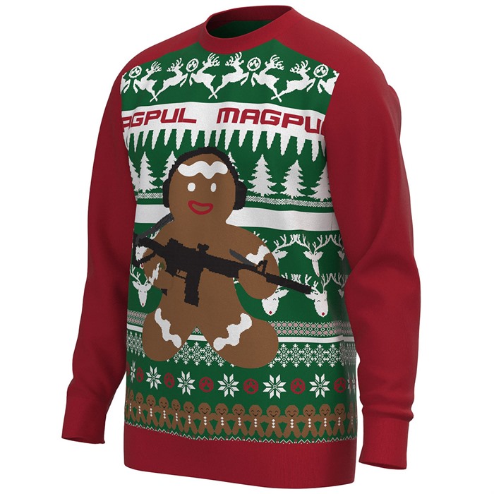 Magpul RAG1198975-S Ugly Christmas GingARbread Man Multi-Color, Cotton/Acrylic, Long Sleeve, Small