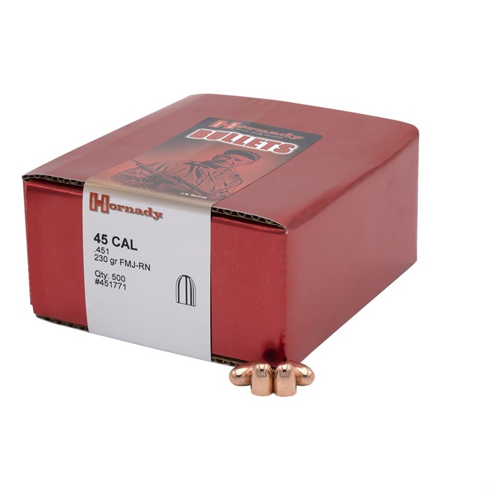 Hornady HAP Handgun Bullets .45 cal .451" 230 gr FMJRN 500/ct