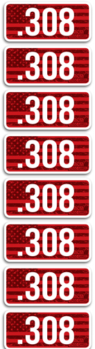 MTM Ammo Caliber Labels .308 Red 8/ct