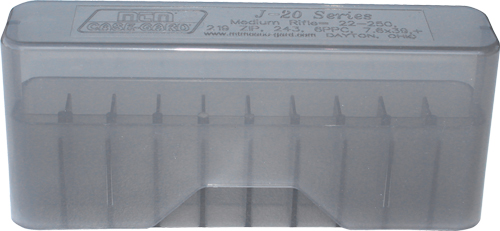 MTM Case-Gard J20M41 Slip-Top Ammo Box  Multi-Caliber Clear Smoke Polypropylene 20rd