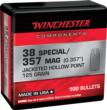 Winchester Ammo WB38HP125X Centerfire Handgun Reloading 38Special 125gr Jacketed Hollow Point 100 Per Box/10 Case
